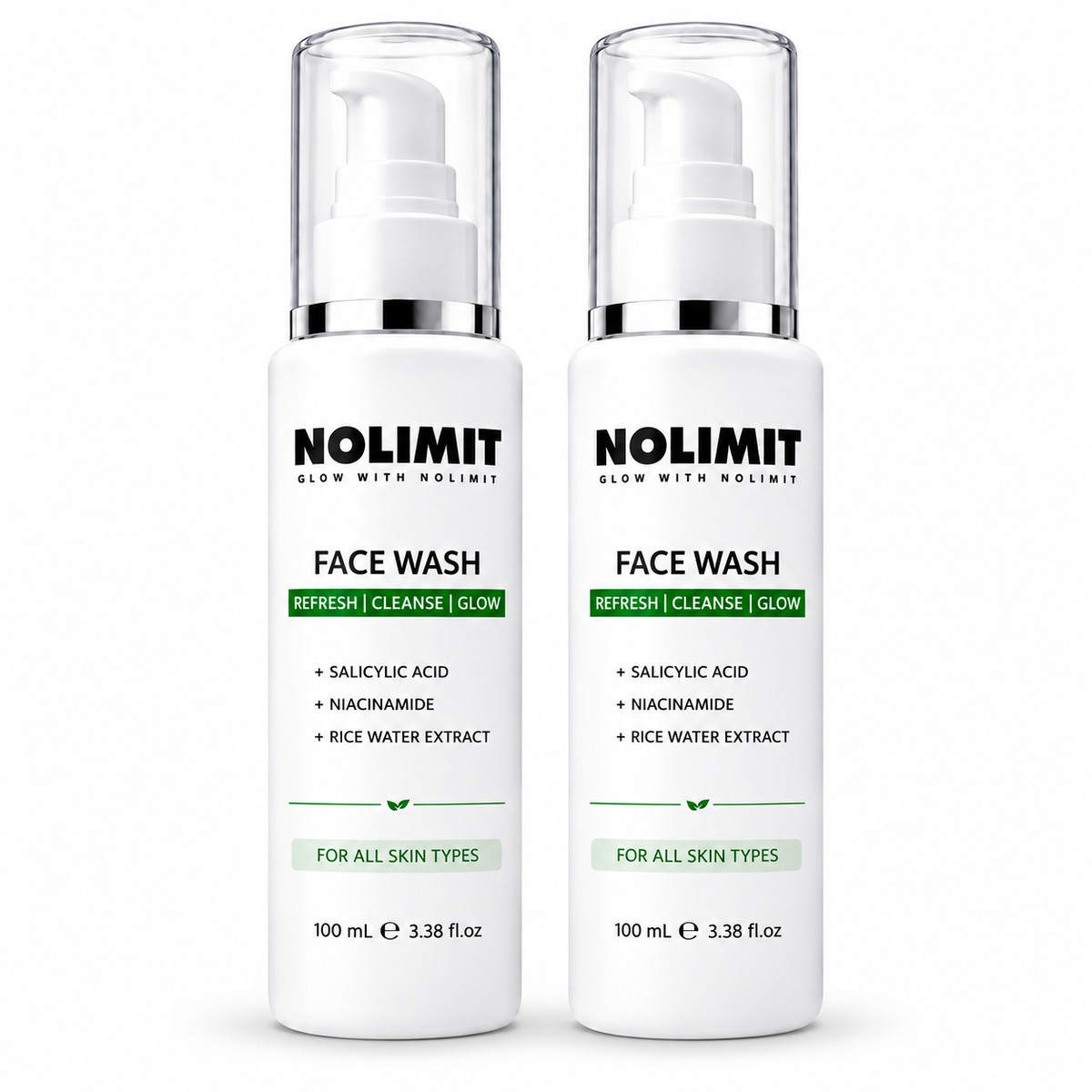 NOLIMIT Face Wash with Salicylic Acid, Niacinamide & Rice Water Extract – 100ml