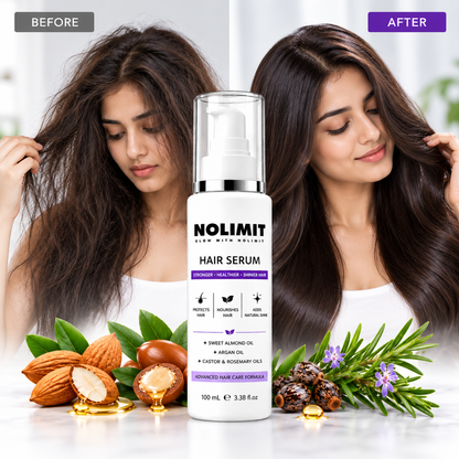 NOLIMIT Advanced Hair Serum – With Almond, Argan, Castor & Rosemary Oils | 100ml