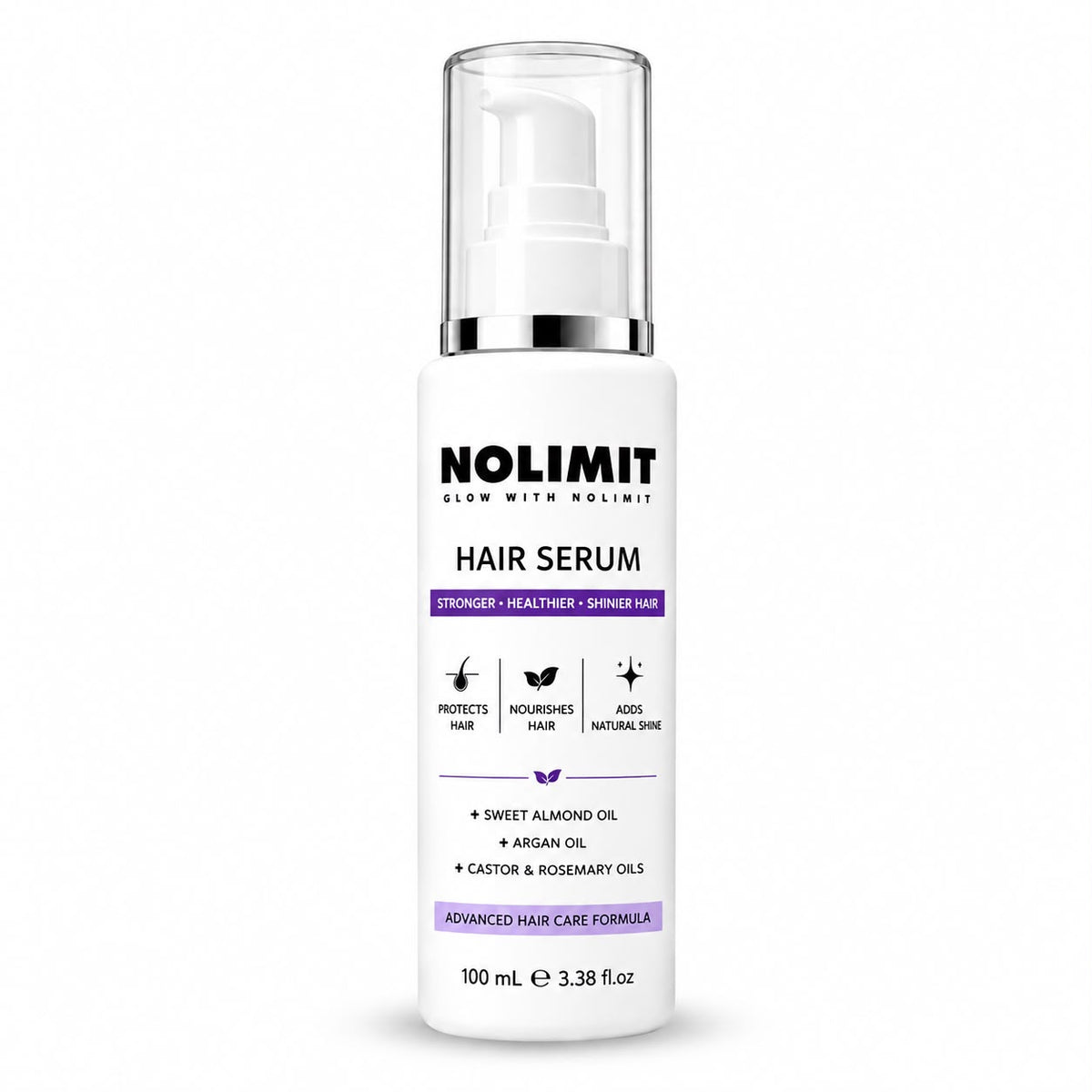 NOLIMIT Advanced Hair Serum – With Almond, Argan, Castor & Rosemary Oils | 100ml