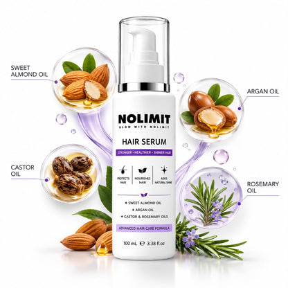 NOLIMIT Advanced Hair Serum – With Almond, Argan, Castor & Rosemary Oils | 100ml