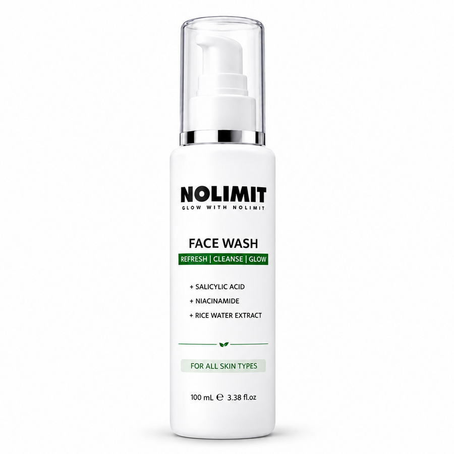 NOLIMIT Face Wash with Salicylic Acid, Niacinamide & Rice Water Extract – 100ml
