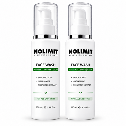 NOLIMIT Face Wash with Salicylic Acid, Niacinamide & Rice Water Extract – 100ml